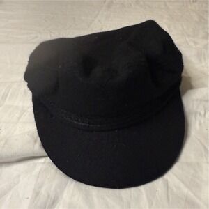 Greek Fisherman's Cap Black Solid Casual Hat Men Fall Winter Greek Theme vintage